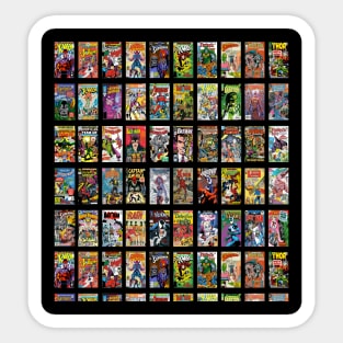 Vintage Superhero Evil Villains Comic Book Collection Retro Pattern Sticker